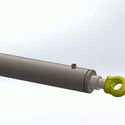 Assem1-0001.gif Archivo STL cilindro hidráulico・Plan para descargar y imprimir en 3D