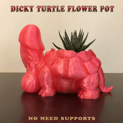 FINAL.gif Fichier STL Pot de fleurs Dicky Turtle 🌵・Objet pour imprimante 3D à télécharger