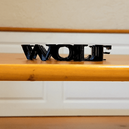 Wolf Text Flip 3D model
