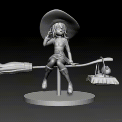 12-1.gif STL-Datei Megumin Hexe Figur・3D-Druck-Idee zum Herunterladen, ChibiNation