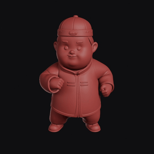 Chubby Man In Cap Jacket