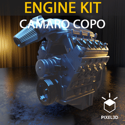 Untitled-1.gif Télécharger fichier STL ENGINE - Camaro COPO Inspired (DETAILED AND SEPARATED PARTS) 20JAN22-01 • Modèle imprimable en 3D, Pixel3D