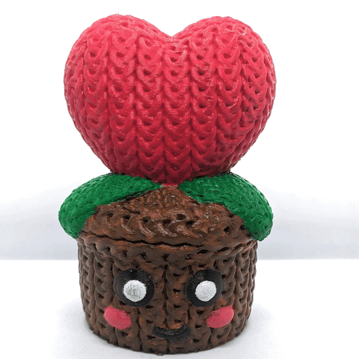 Knitted heart Pot (cute)