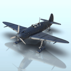 GIF-V37.gif Download STL file Yakovlev Yak-2 (on skis version) - WW2 USSR Russian Flames of War Bolt Action 15mm 20mm 25mm 28mm 32mm • Object to 3D print, Hartolia-Miniatures
