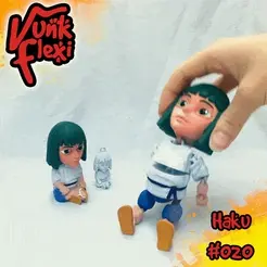 gif01.gif Spirited Away Haku Flexi Print-In-Place + figurine et porte-clés