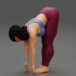 ezgif.com-gif-maker-60.gif Fichier 3D Jeune femme faisant une asana de yoga debout avec une posture de flexion avant Modèle d'impression 3D・Plan pour impression 3D à télécharger, 3DGeshaft