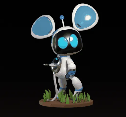1000001066.gif Астро бот 2, playstation 5. Новая мышь астробота. Фан скульпт, 3d модель, stl.