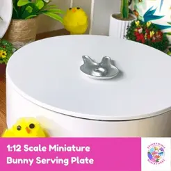 Miniature_Bunny_Plate2.gif 1:12 Miniature lapin de Pâques Assiette de service