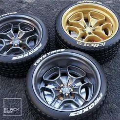 a0.gif 3D file RWB HHR Style Wheels: Front and Rear Set・3D printable model to download