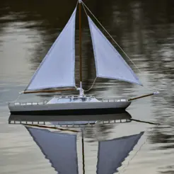 1000021430.gif Model Sail Boat / Yacht - 50cm Long Hull