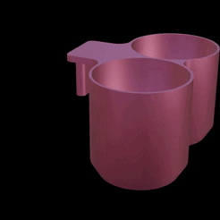 Double-Cup-360.gif STL file Yeti Cooler Double Cup Holder STL (Personal Use)・3D printing model to download