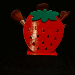 frutila.gif Archivo STL Lapicero Fresa / Frutilla / Strawberry Pencil・Modelo imprimible en 3D para descargar