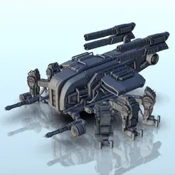 GIF-V15.gif STL file Sci-Fi tank on six foots with quadri-lasers and machine guns (15) - BattleTech MechWarrior Scifi Science fiction SF Warhordes Grimdark Confrontation・3D printer model to download
