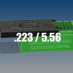 223.gif Файл STL 5,56 / .223 100-кратное хранение помещается в контейнер для патронов 7,62 NATO・Шаблон для загрузки и 3D-печати