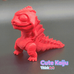 Kaiju-movie01.gif Fichier STL Flexi Cute Kaiju・Idée pour impression 3D à télécharger, numfreedom