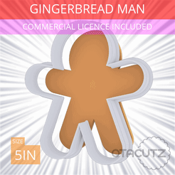 Gingerbread_Man~5in.gif STL file Gingerbread Man Cookie Cutter 5in / 12.7cm・Template to download and 3D print
