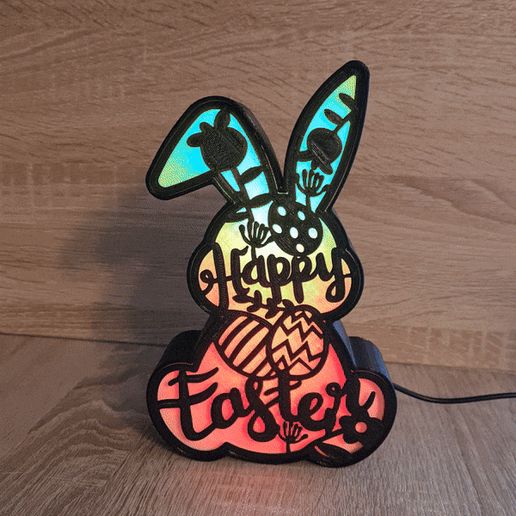 🐇 Bunny Rabbit Led Lamp - Set 1 - 10 Different Faces・ 3D File for 3D ...