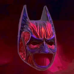 e3x.gif STL-Datei Dämonischer Batman Helm Maske Halloween・Modell zum Herunterladen und 3D-Drucken