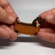 3033b33e95be41d8802dd8edb9a81d7a.gif Free STL file Sausage dog keychain・Model to download and 3D print