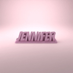 Jennifer_Super.gif STL file Jennifer 3D Nametag - 5 Fonts・3D printer design to download