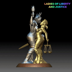 Ladies GIF-downsized_large.gif STL file Ladies Liberty and Justice Kiss・3D printer design to download