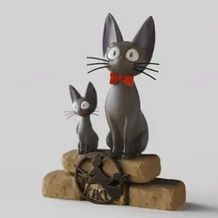 kiki-delivery-service.gif Файл STL Jiji - служба доставки кики-студия ghibli-кошка-сидящая поза-FANART FIGURINE・Дизайн 3D-печати для загрузки3D, adamchai