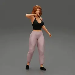 ezgif.com-gif-maker-f4.gif Archivo 3D Mujer joven en forma posando con top y pantalones・Modelo para descargar y imprimir en 3D