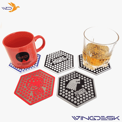 ezgif.com-gif-maker-2.gif STL file GAME OF THRONES - DRINK COASTERS GOT・3D printer design to download