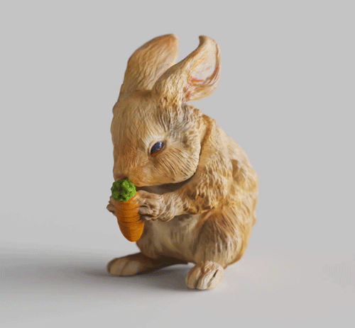 Bunny Rabbit Eating Carrot Version3- TOOLS ,GARDENING SERIES 3D model