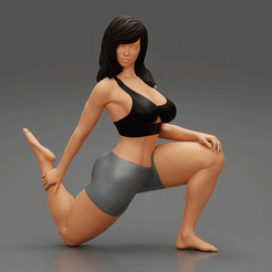 ezgif.com-gif-maker-64.gif Fichier 3D Jeune femme faisant une asana de yoga debout avec une posture de flexion avant Modèle d'impression 3D・Plan pour impression 3D à télécharger, 3DGeshaft