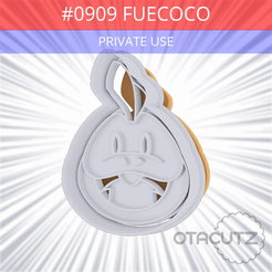 0909_Fuecoco~PRIVATE_USE_CULTS3D_OTACUTZ.gif Archivo 3D gratis #0909 Cortador de galletas Fuecoco / Pokémon・Modelo de impresión 3D para descargar