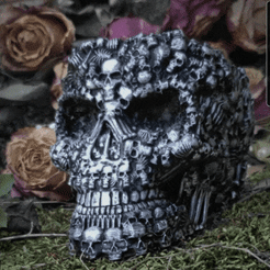 20230321_090838.gif STL file Catacombs Skull Bowl, by Pretzel Prints, skull and bones home decor・Model to download and 3D print