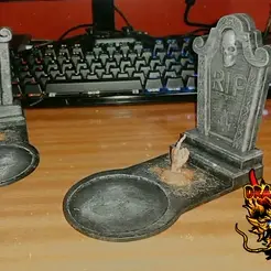 gif-tumba.gif STL file Tomb Coasters - Halloween・Template to download and 3D print