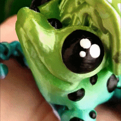 fungifroggiegif.gif Файл STL Грибная лягушка, артикулирующая лягушка, грибная лягушка, Cinderwing3D, артикулирующая гибкая непоседа милая печать на месте без опор・3D-печатная модель для загрузки