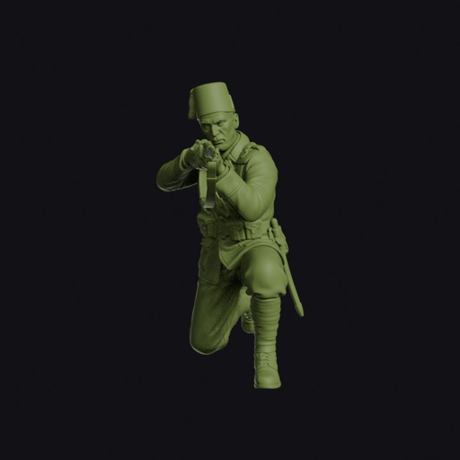 Spanish Civil War Italian CTV Volunteer Kneeling to Fire