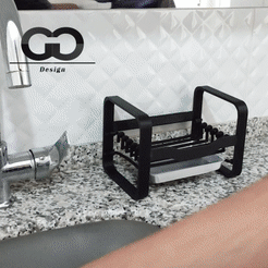 3.gif STL file Multipurpose sponge holder for kitchen, bathroom・3D printer design to download, GGDesign