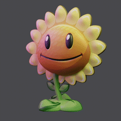 GirasolGIF.gif STL file Sunflower (Plants vs Zombies)・3D printable model to download