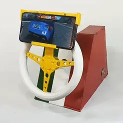 TIMON-COMPLETO-min-2.gif STL file STEERING WHEEL AND CELL PHONE HOLDER・3D printable model to download