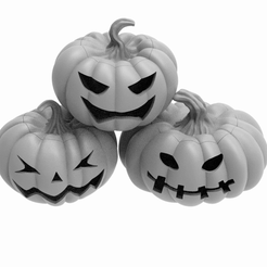 All-three-Grey-Gif.gif Download STL file Halloween Pumpkin Collection • 3D print object, MStarZ