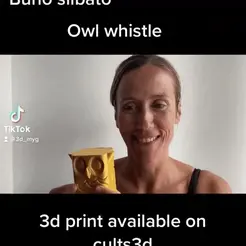 final_636aae86ecf88700117f408d_392776-2.gif STL file Owl Whistle - the whistle that sounds like a real owl!・Template to download and 3D print