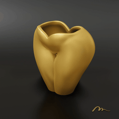 Body-heart-plant-pot_drainage_gold.gif STL file Body heart plant pot with drainage・3D printer model to download