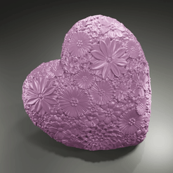 flower-heart.gif STL file Flower Heart Valentine・Design to download and 3D print