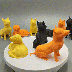 tinywow_lowpoly_puppy_video_31734286.gif Free STL file Low Poly Puppy Dog Set - No Support・3D printing model to download