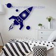 3D_Rocket_and_Planets_Cover.gif ROCKET AND PLANETS DECORATIVE MURAL