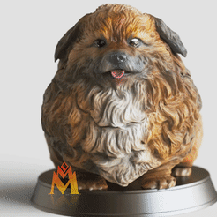 Chubby-Fat-Puppy.gif STL file Chubby fat Puppy- canine-sitting pose-FANART FIGURINE・3D printing model to download