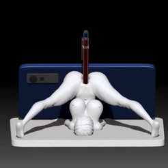 ezgif-5-65f43d565b.gif 3D file cartoon girl pen holder+phone stand・3D print design to download