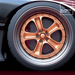 0.gif file VDA 5 spokes Wheel Set front and rear 3 offsets for diecast・3D printable model to download, BlackBox