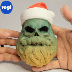 Sequence-04_1.gif STL file SKULL SANTA CLAUS・3D printable model to download