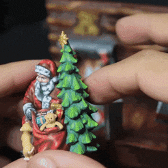 Gift_Natal.gif Fichier STL gratuit Diorama Natal Père Noël - Pre_Supported・Plan pour impression 3D à télécharger