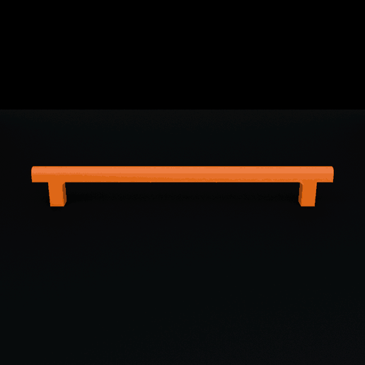 Cabinet pull 224 mm hole spacing - round bar handle, M4 blind hole, no supports